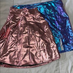 Metallic Mini Skirts